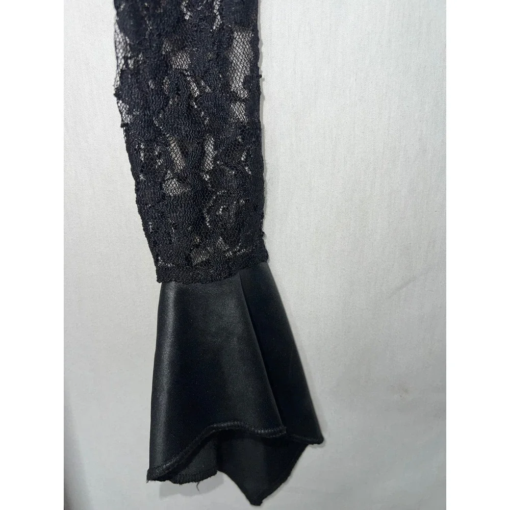 Girls Vampire Costume Dress Red Black Ombre Lace Studded Goth Halloween‎ Sm 4-6